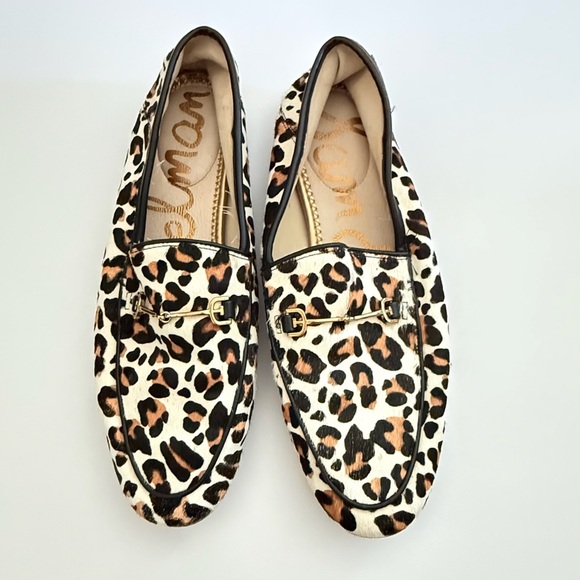 Leopard Print Loafers Size 9 Sam Edelman Loraine Flats Chic Workwear Statement - Picture 2 of 6